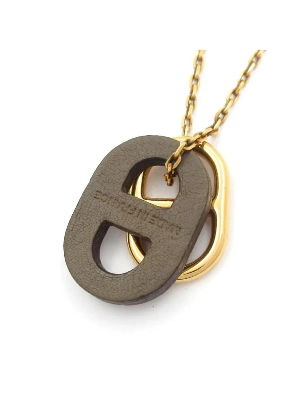 Hermes Necklace Chaine D'ancre Leather Gold